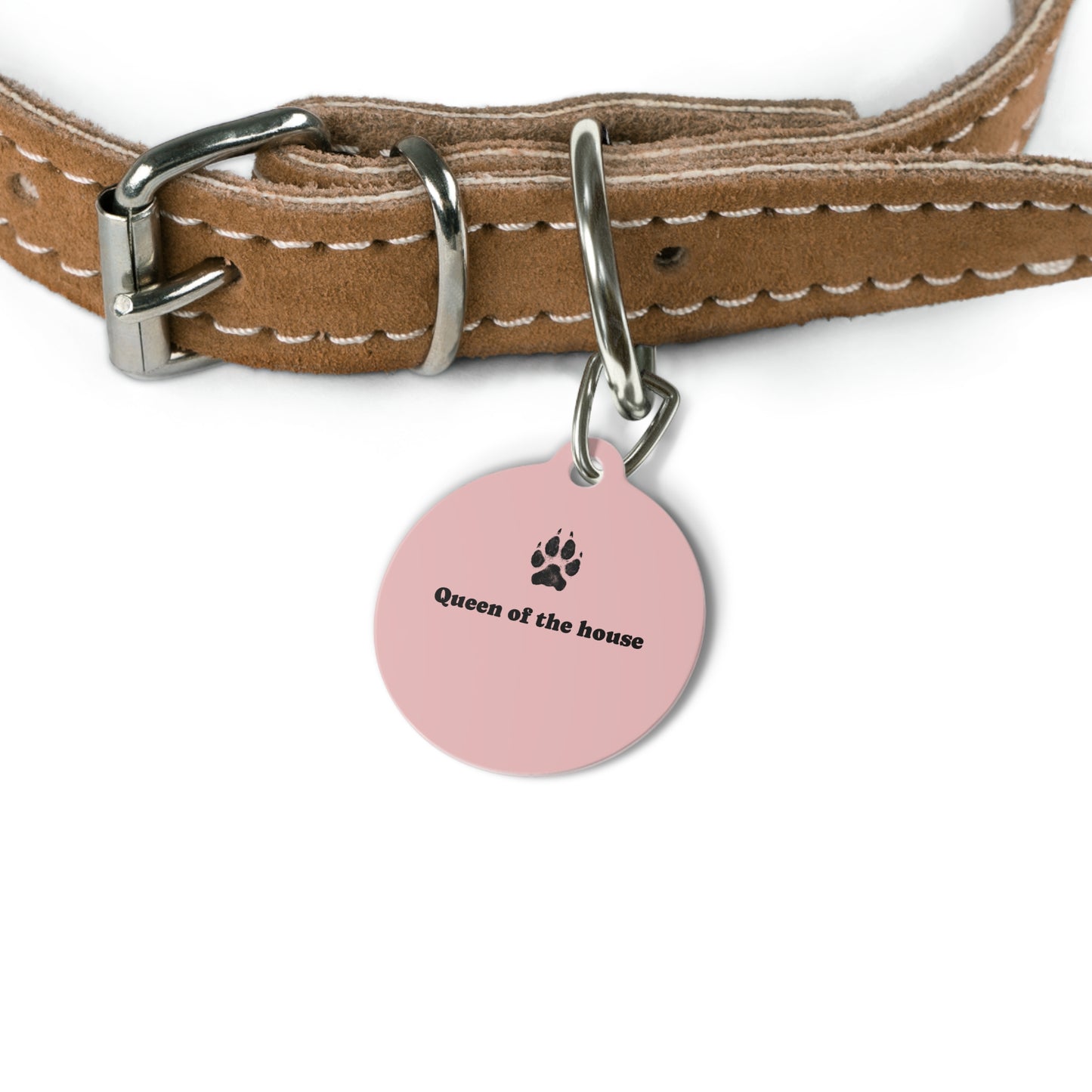 Dog Tag — "Queen of the House" Pink