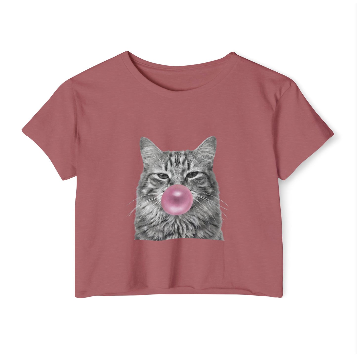 Cat Pink Bubblegum Crop Top