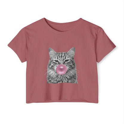 Cat Pink Bubblegum Crop Top