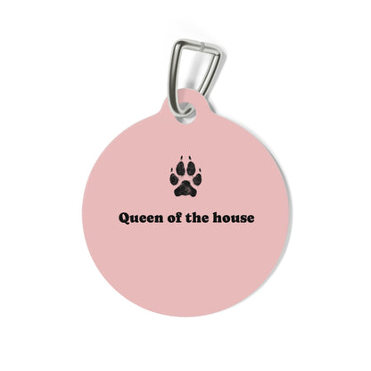 Dog Tag — "Queen of the House" Pink