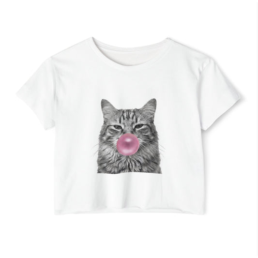 Cat Pink Bubblegum Crop Top