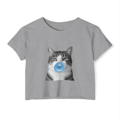 Cat Blue Bubblegum Crop Top