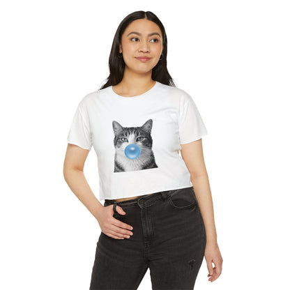 Cat Blue Bubblegum Crop Top