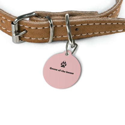 Dog Tag — "Queen of the House" Pink