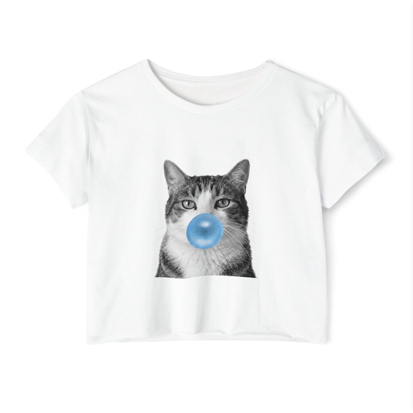 Cat Blue Bubblegum Crop Top