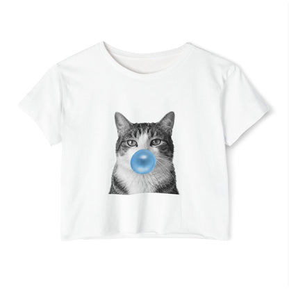 Cat Blue Bubblegum Crop Top