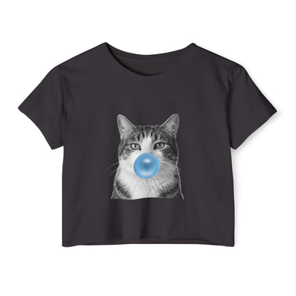 Cat Blue Bubblegum Crop Top
