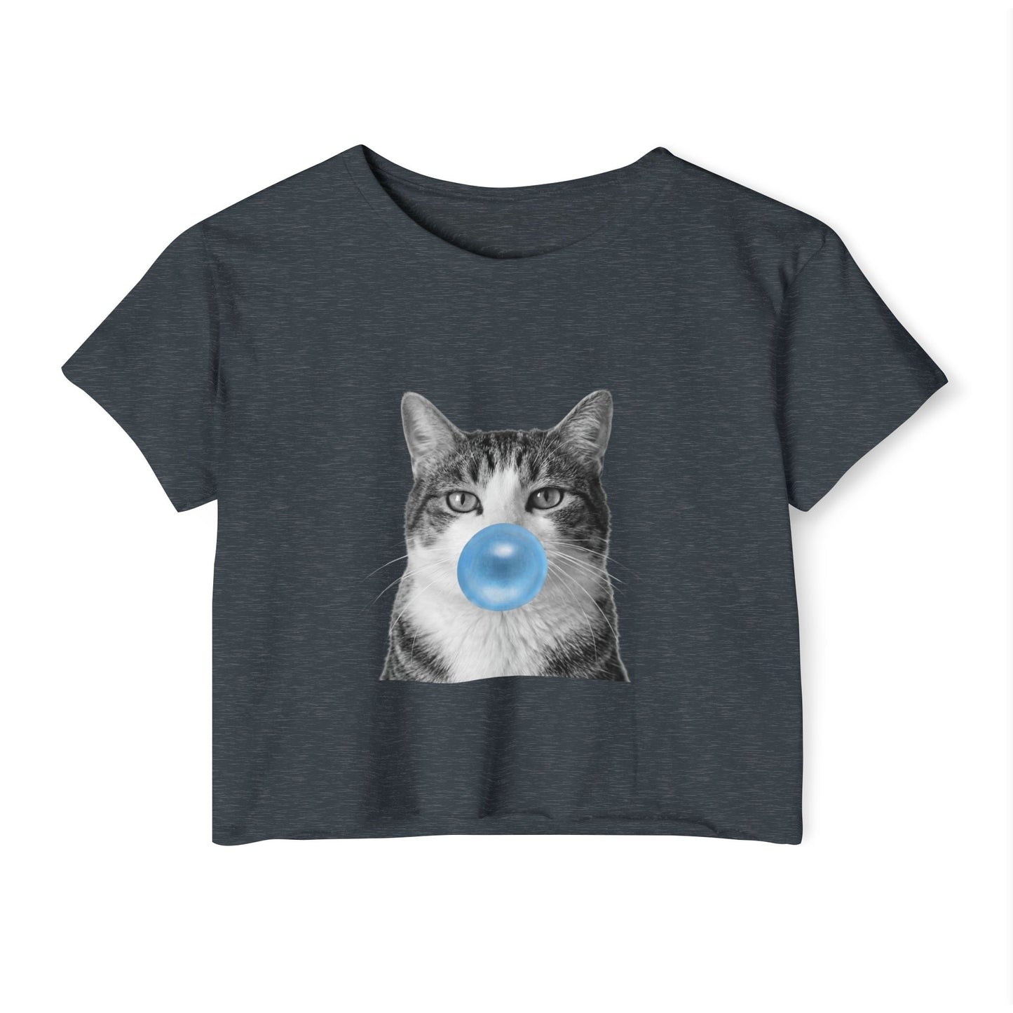 Cat Blue Bubblegum Crop Top