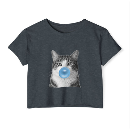 Cat Blue Bubblegum Crop Top