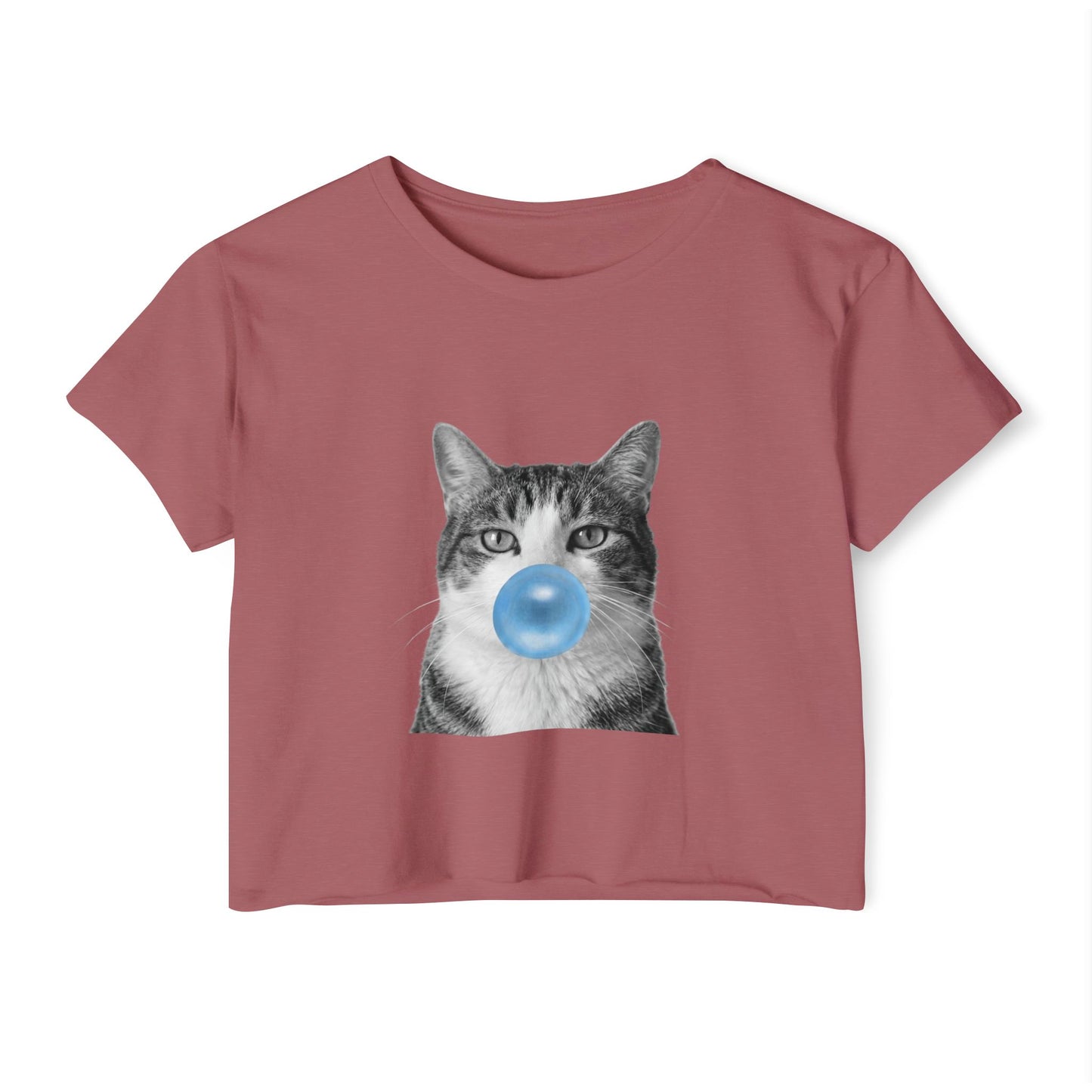 Cat Blue Bubblegum Crop Top