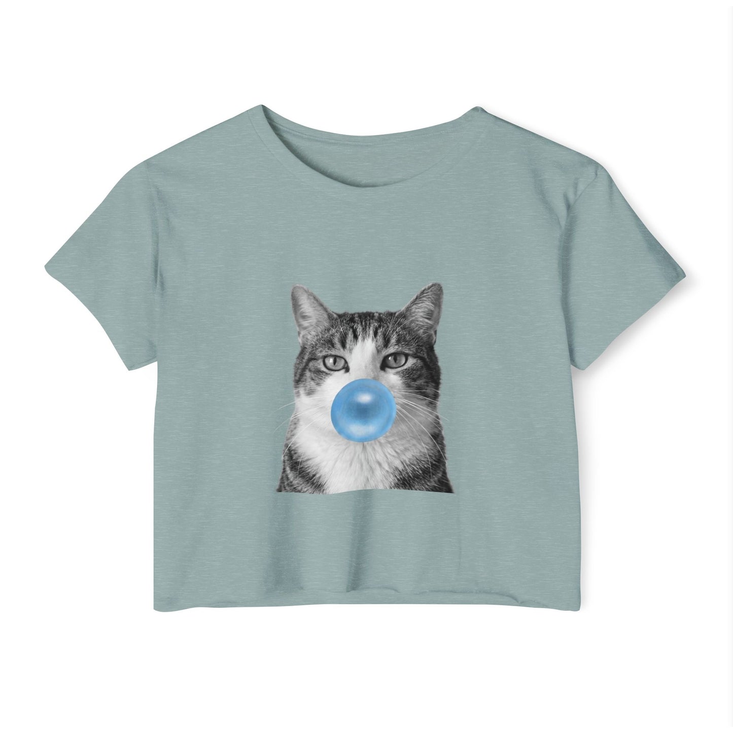 Cat Blue Bubblegum Crop Top