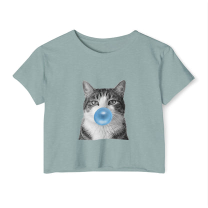Cat Blue Bubblegum Crop Top
