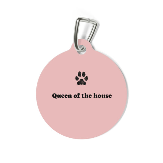 Cat Tag — "Queen of the House" Pink
