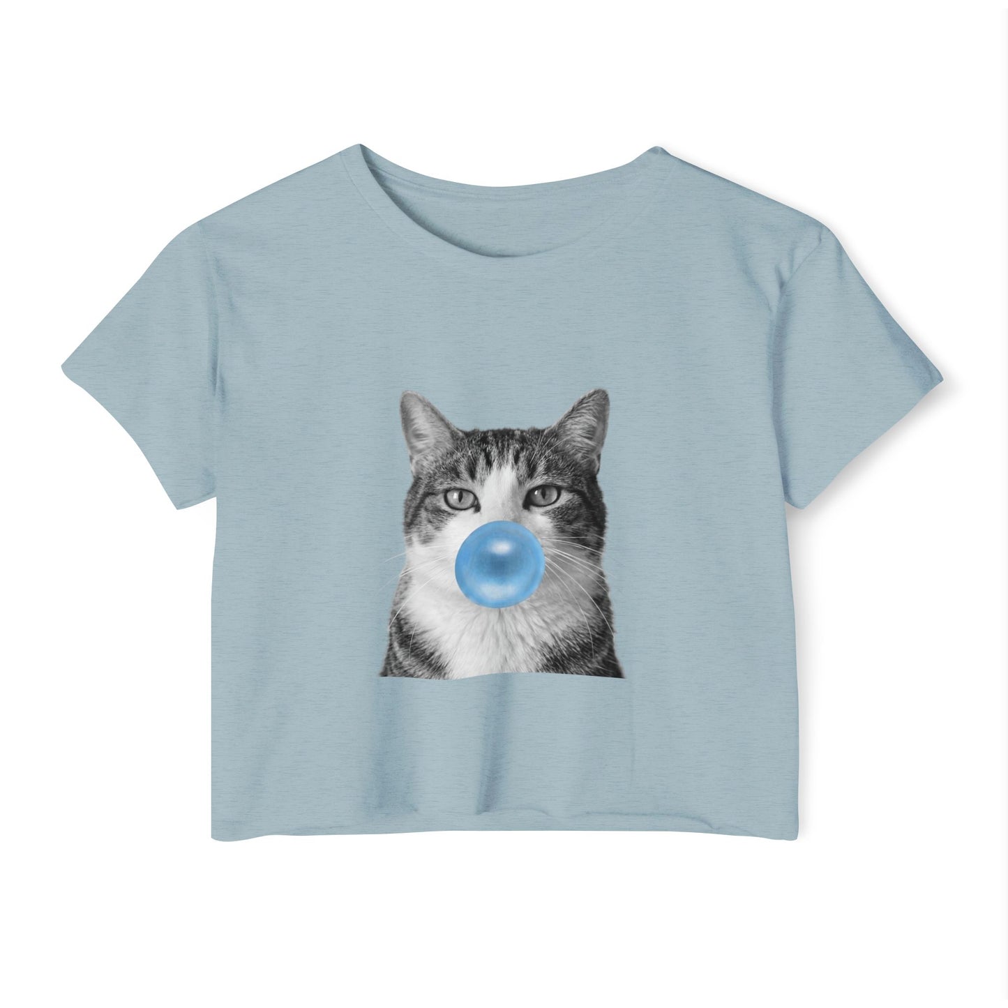 Cat Blue Bubblegum Crop Top