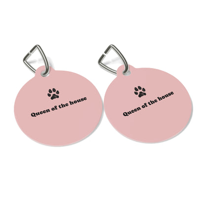 Cat Tag — "Queen of the House" Pink